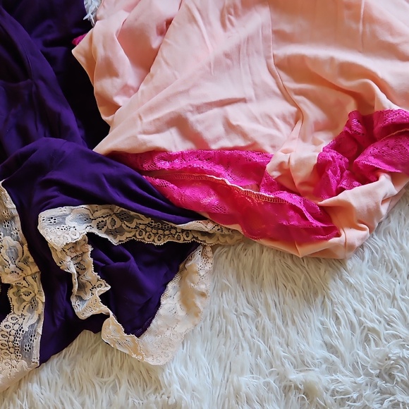 🩷💜FREDERICKS OF HOLLYWOOD LACE SLEEP PAJAMA ROMPER BUNDLE 💜🩷 - Picture 9 of 10